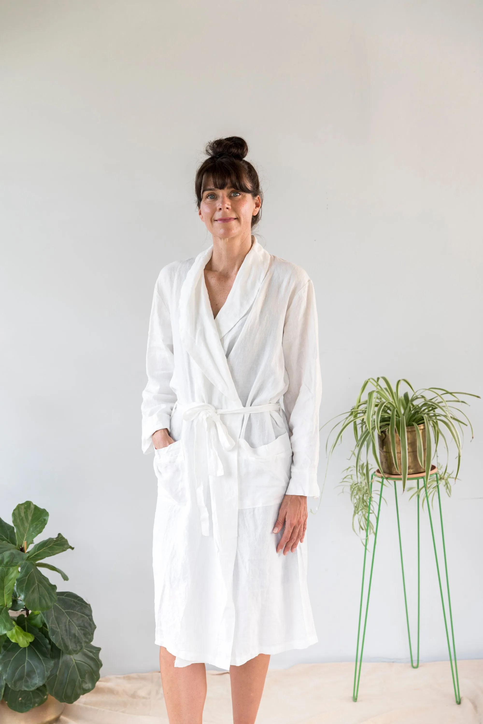 Classic Luxury French Linen Bathrobe