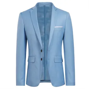 Classic Sky Blue Blazer Two Buttons Blazer