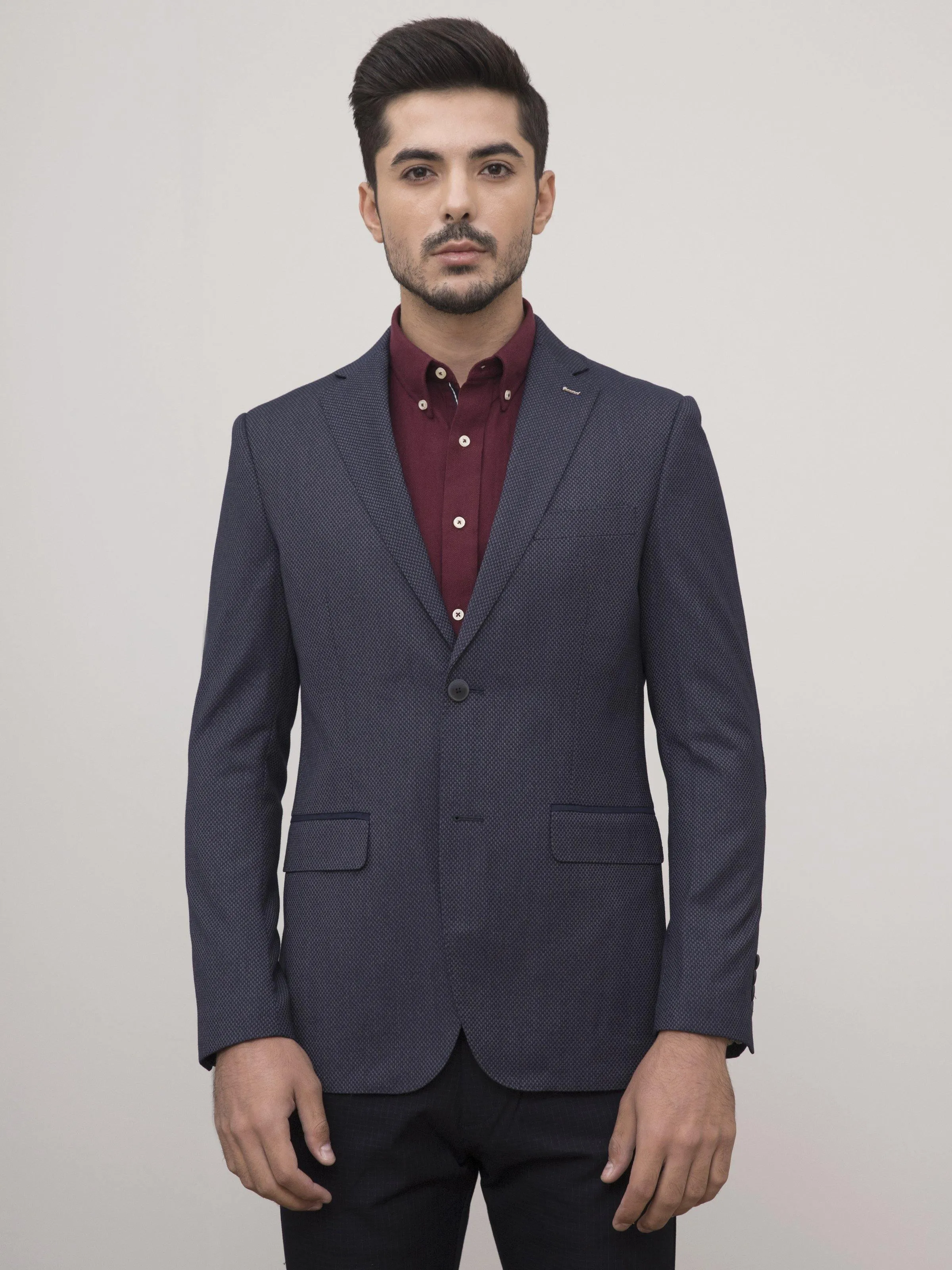 COAT 2 BUTTON SLIM FIT NAVY GREY