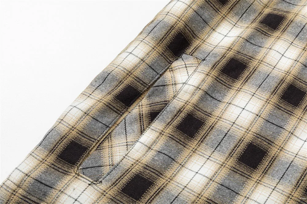 Color Matching Plaid Cotton Coat Fashion Men