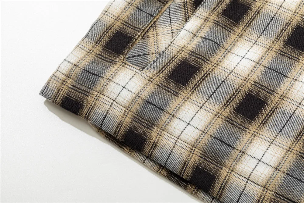 Color Matching Plaid Cotton Coat Fashion Men