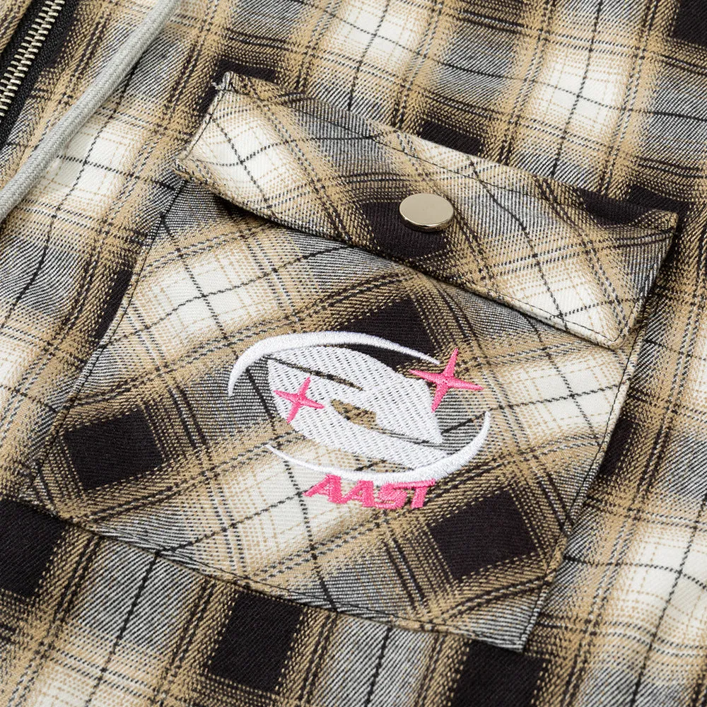 Color Matching Plaid Cotton Coat Fashion Men