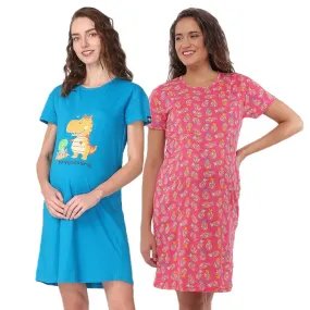 Combo Of Pregasaurus & Lookin' Pine Maternity T-Shirt Dress