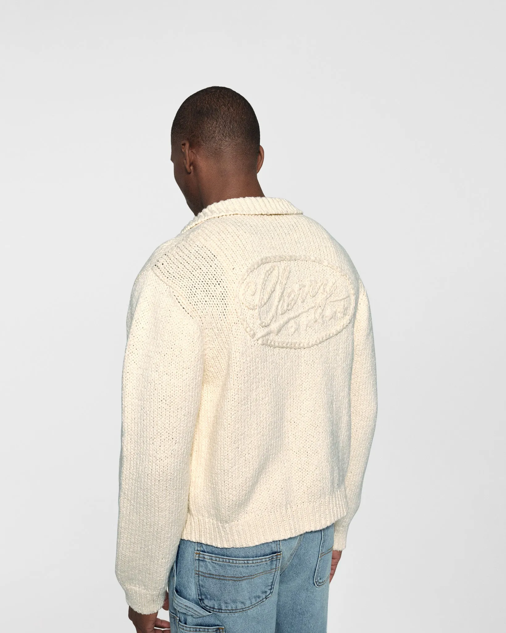 Cotton Knit Club Jacket (Cream)