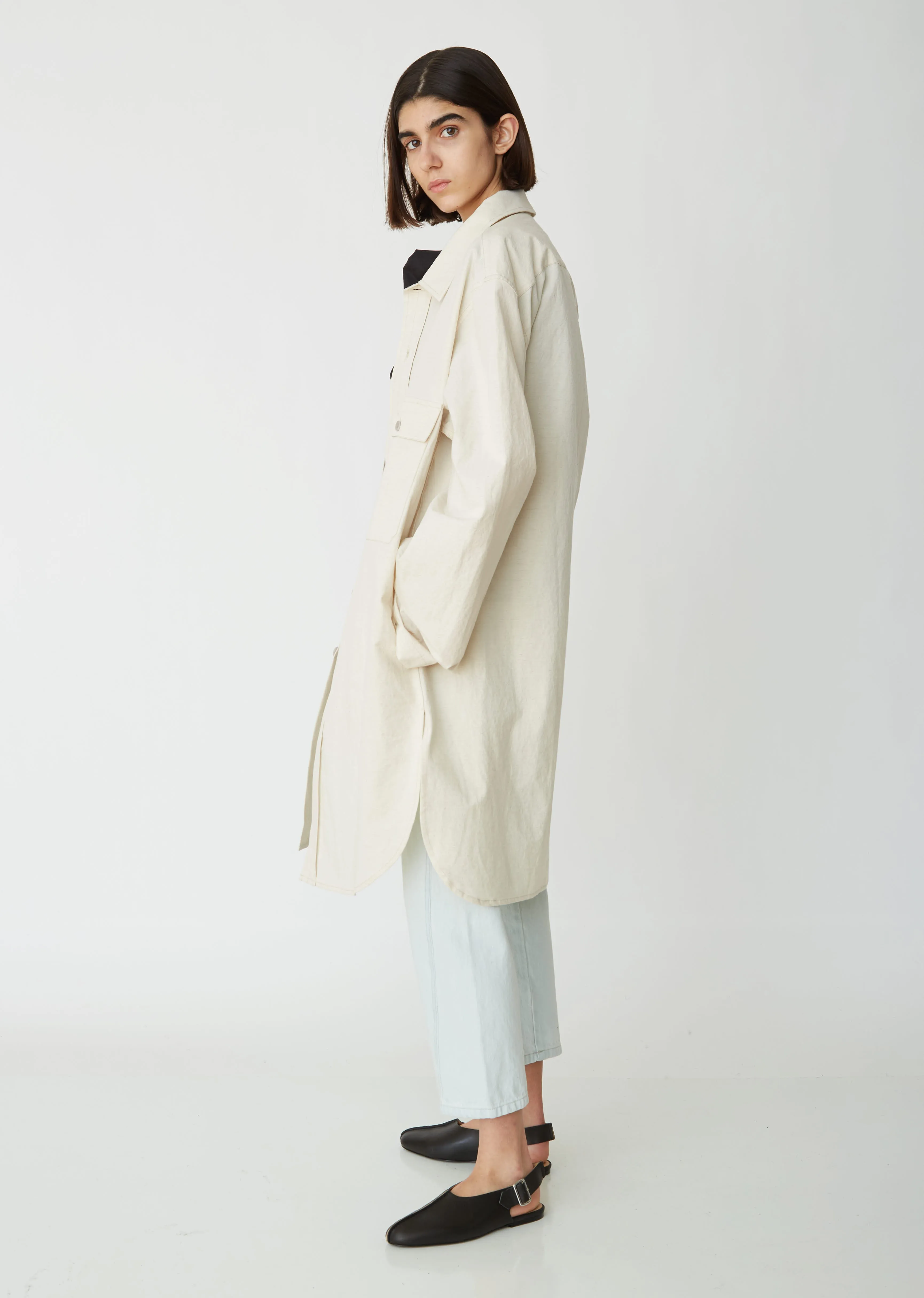 Cotton Linen Overshirt Coat