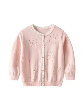 Cotton Sweet Fashion Cardigan Sweater for Girls - Soft, Hollowed, Versatile, and Stylish - Perfect for Casual Daily Wear and Special Occasions