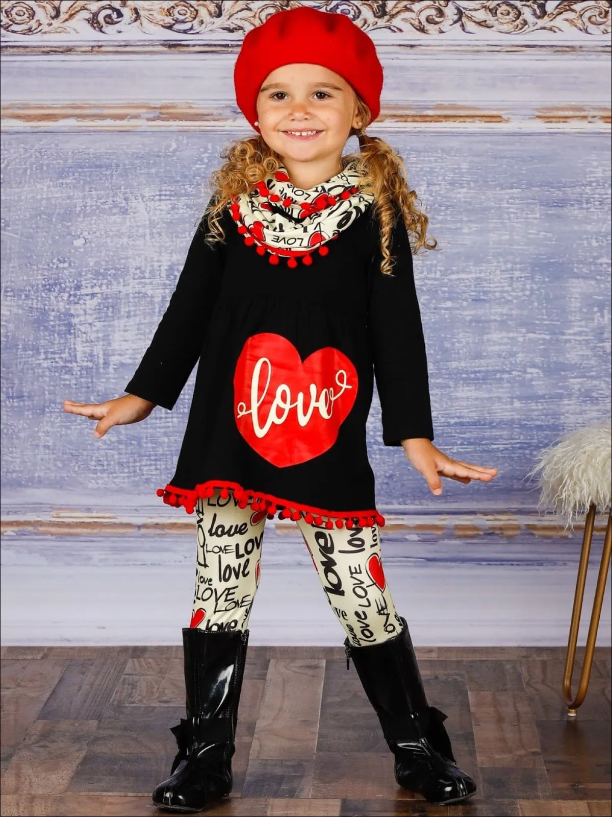 Covered In Love Tunic, Scarf and Legging Set