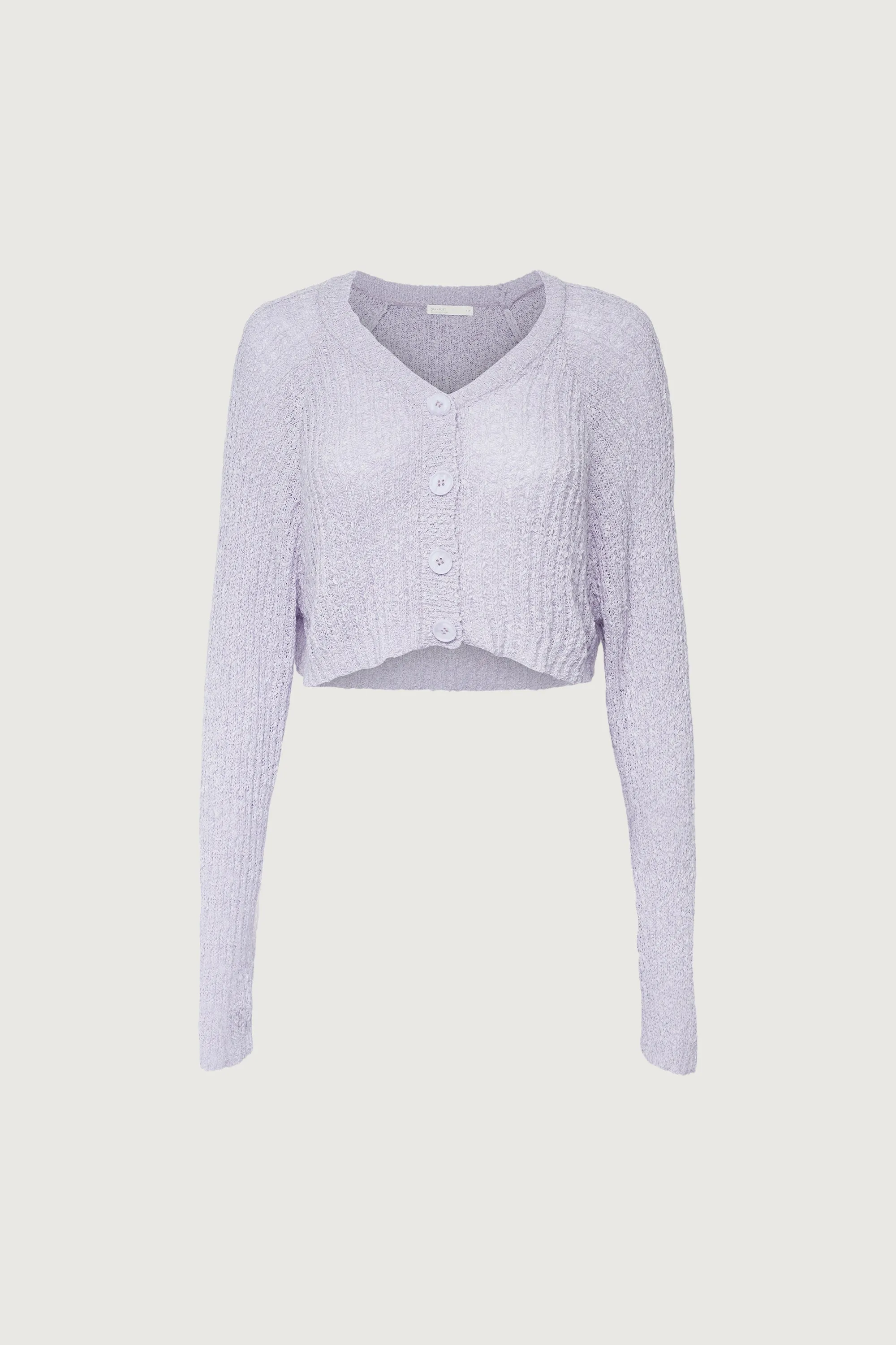 CROPPED RIBBED CARDIGAN