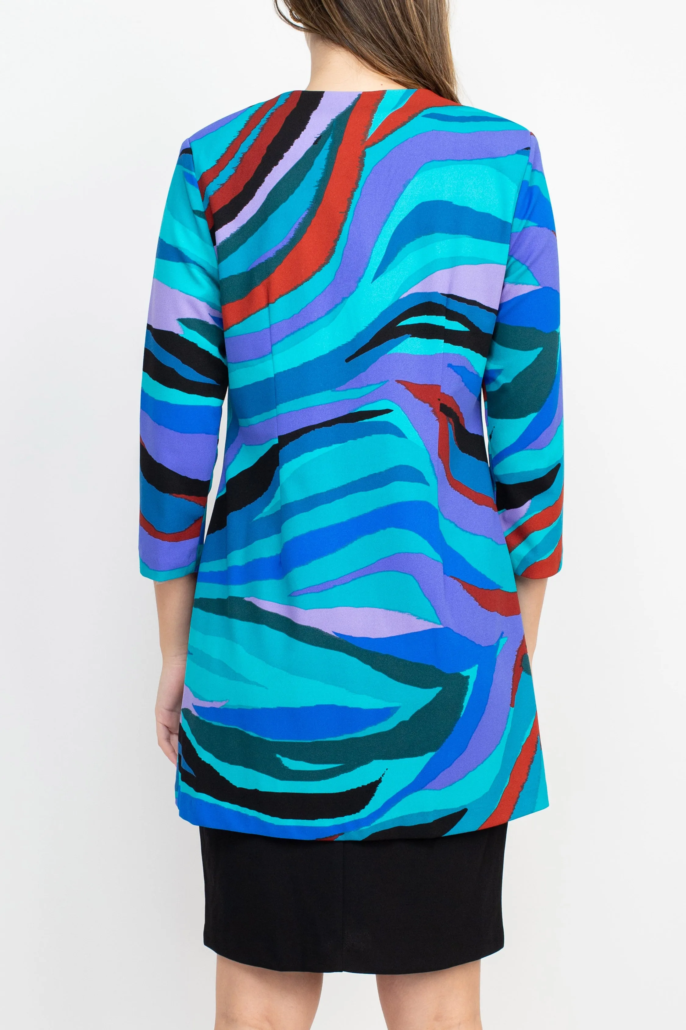 Danny & Nicole Scoop Neck Sleeveless Zipper Back Multi Print Dress with Matching Jacket