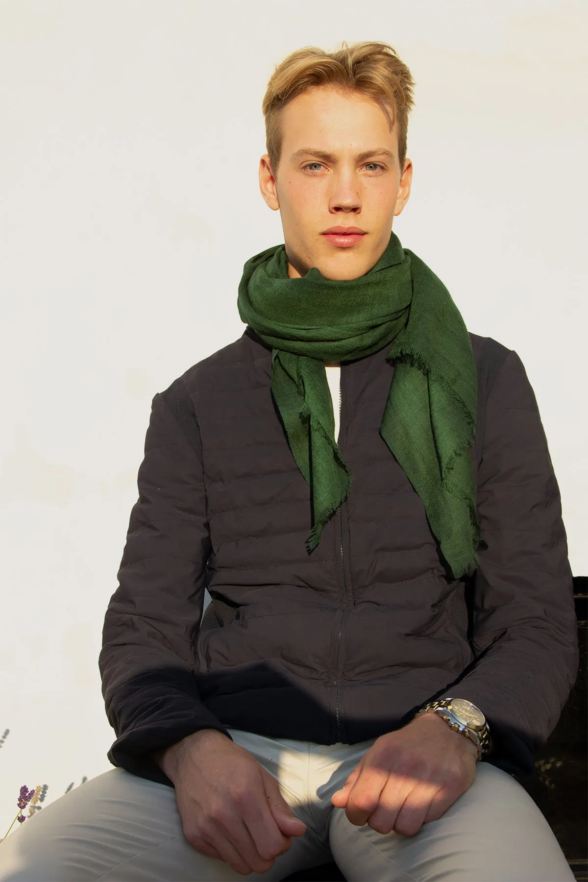 Dark blue wool scarf