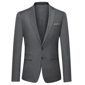 Dark Grey Blazer Two Buttons Blazer