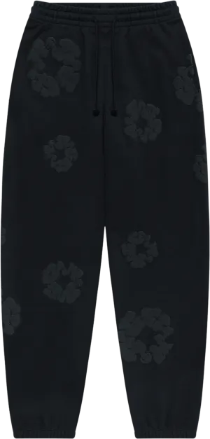 Denim Tears Mono Cotton Wreath Sweatpants Black