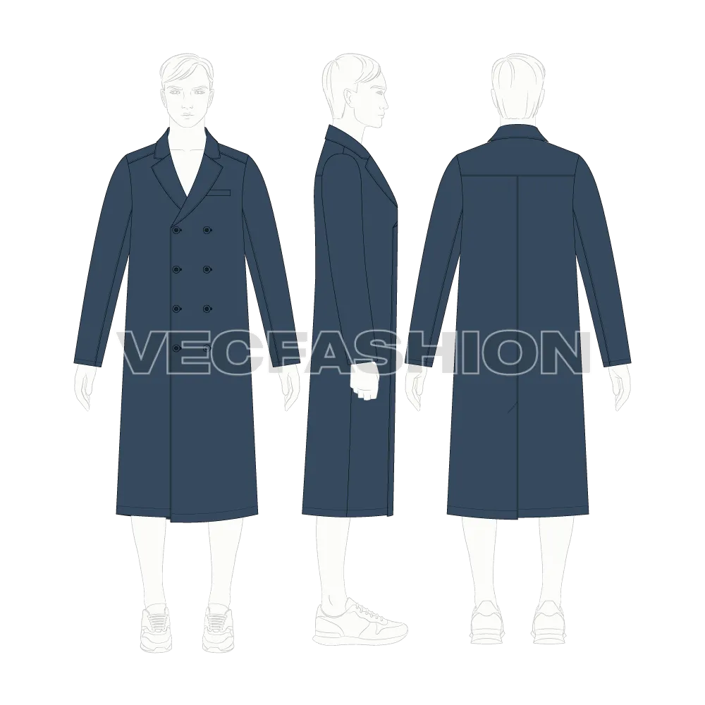 Double Breasted Overcoat Mens