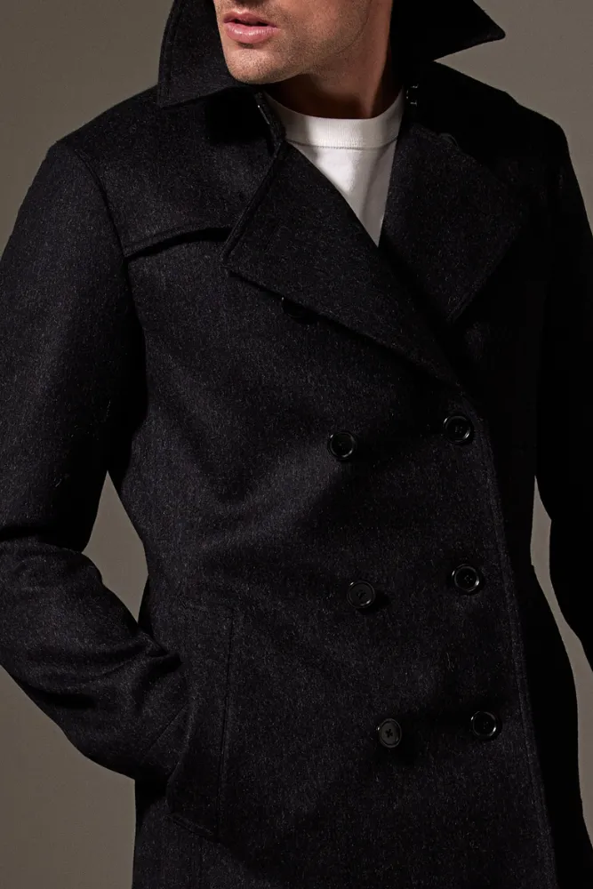 Drake Coat - Charcoal Wool