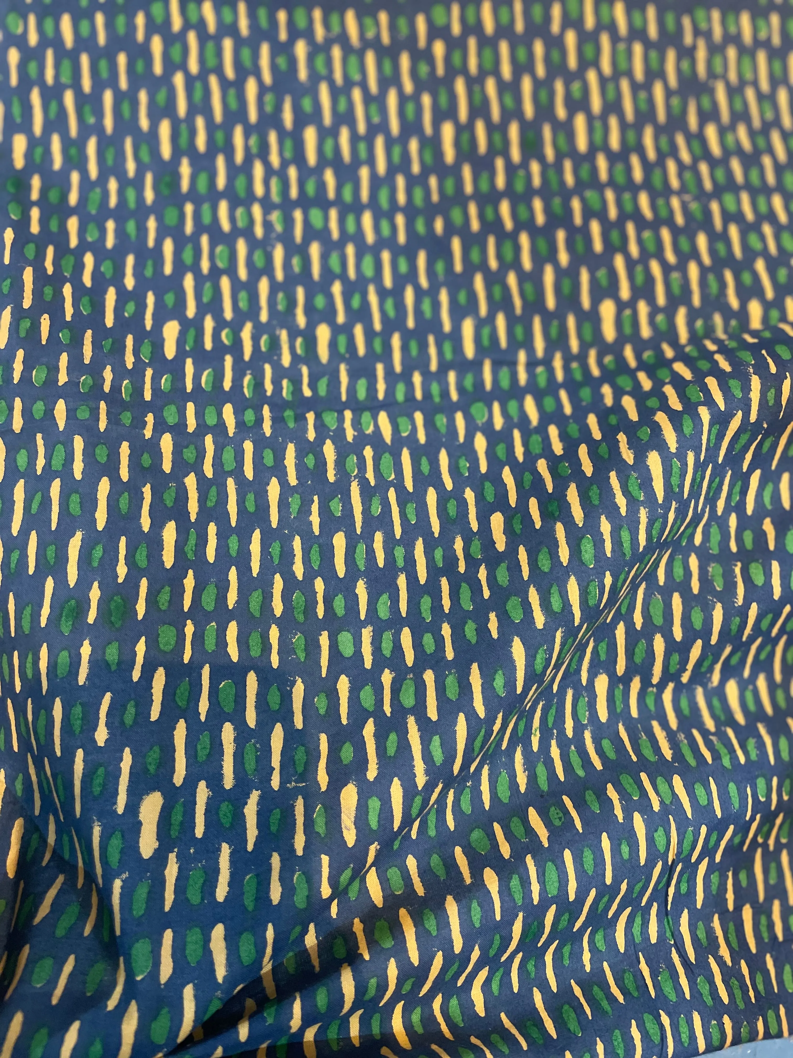 Dressmaking Fabric: Trees & Peas on Navy