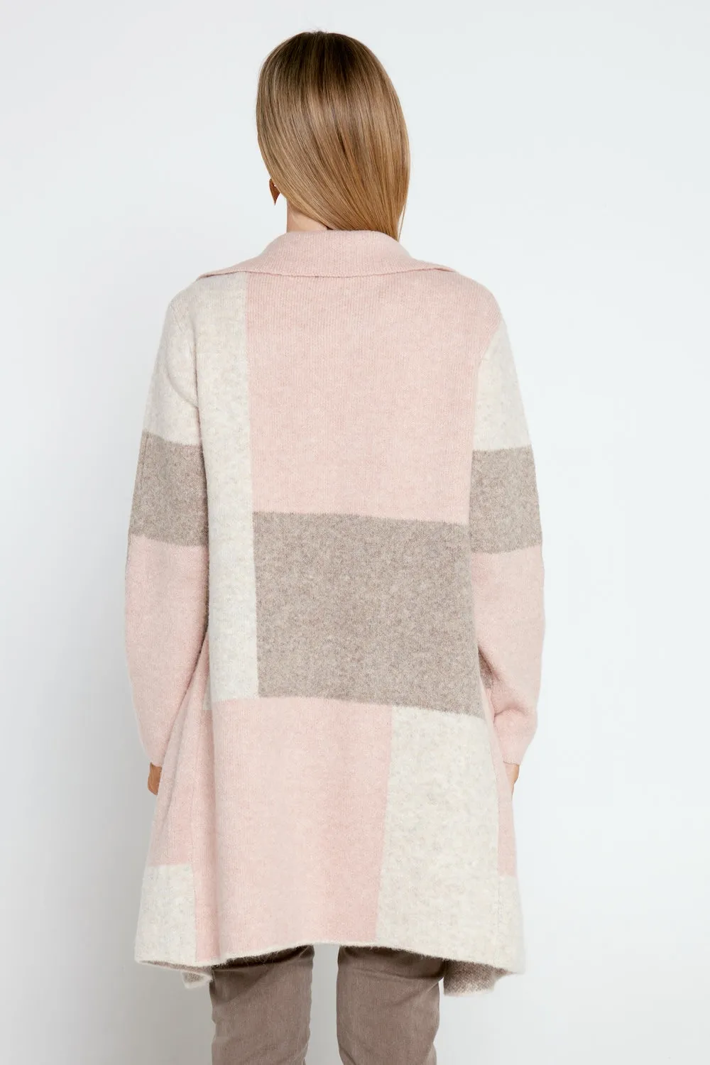 Elara Knit Jacket - Pink/Cream