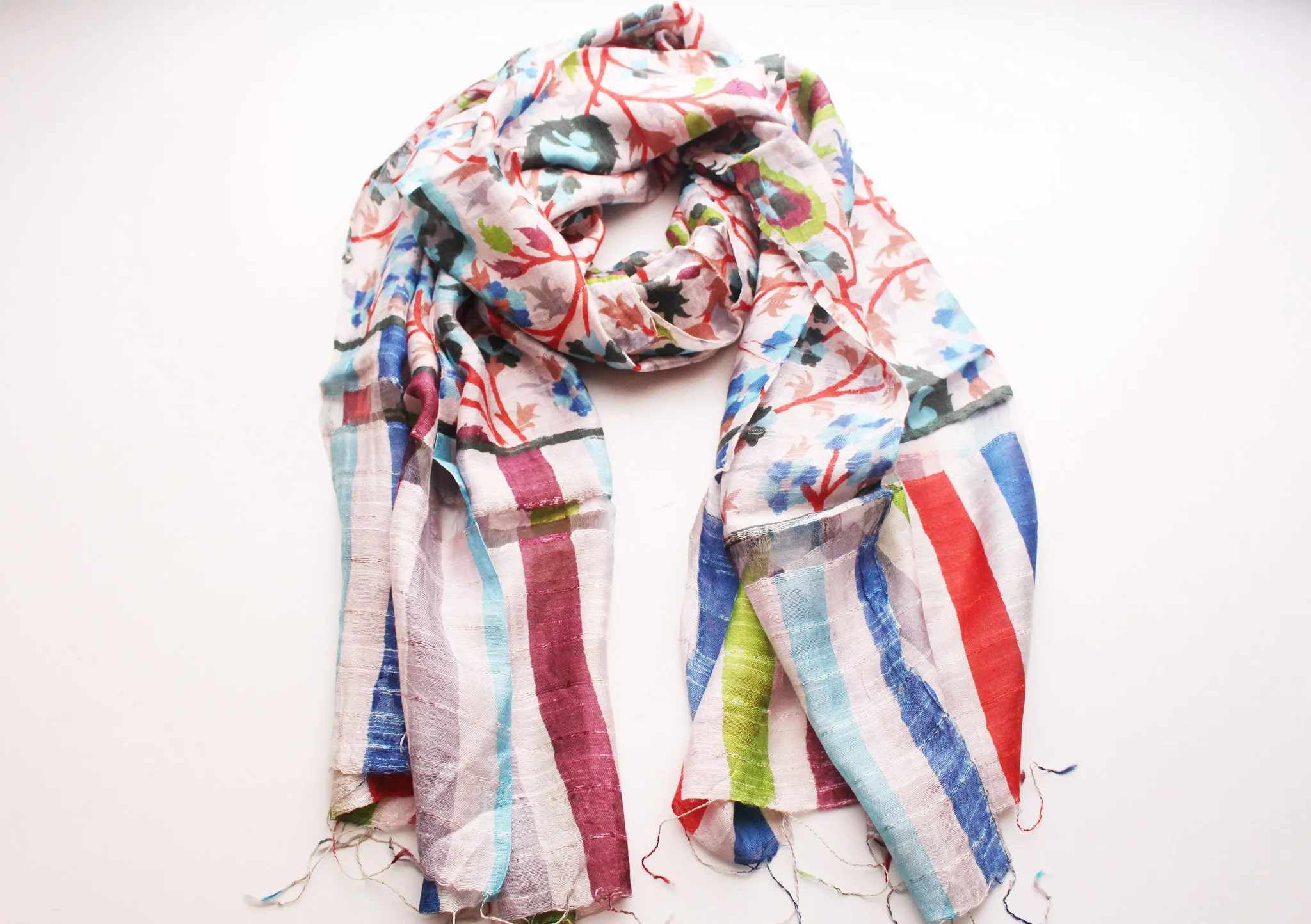 Elegant Women's Floral Silk Scarves