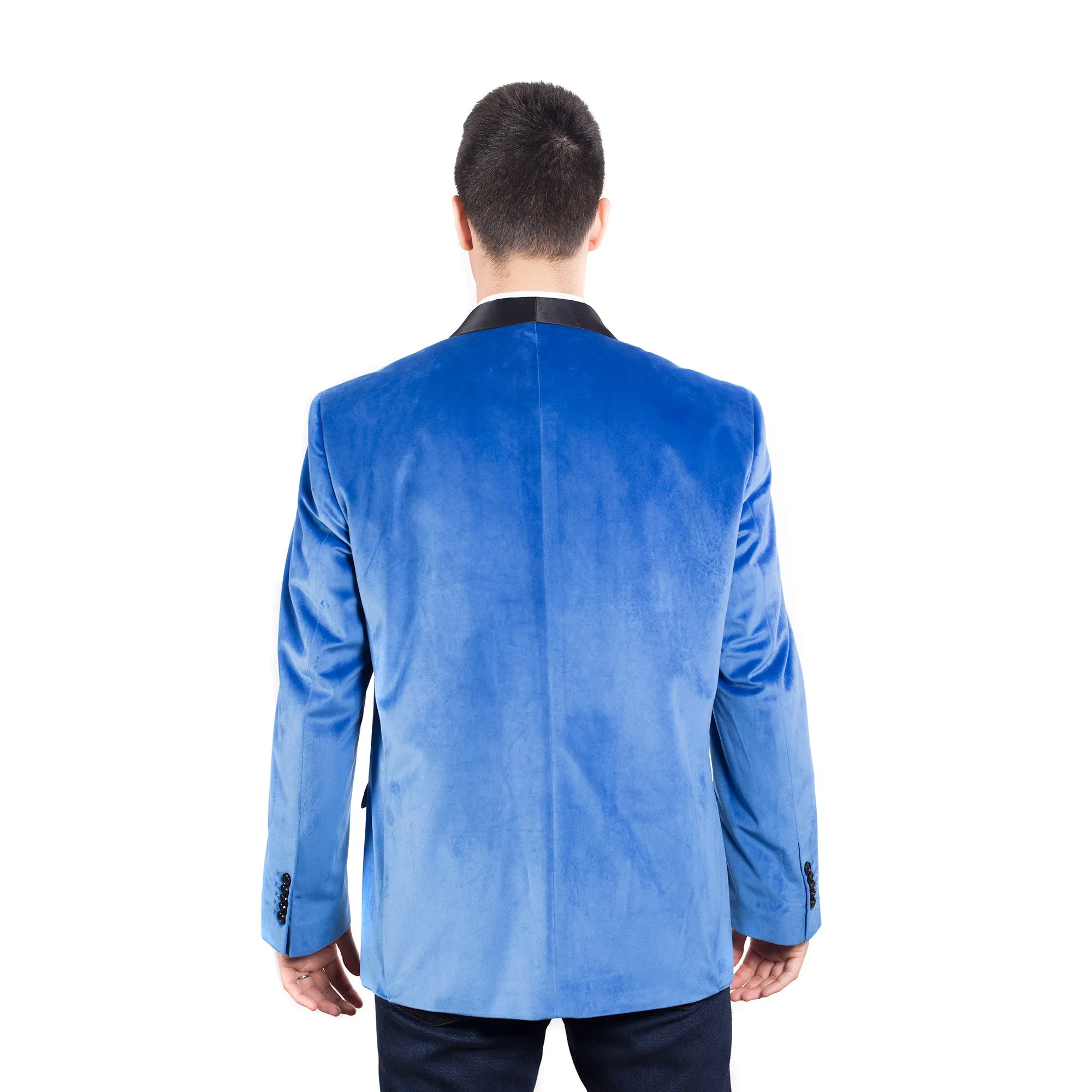 ELIE BALLEH Aqua Shawl Collar Velvet mens blazer jacket