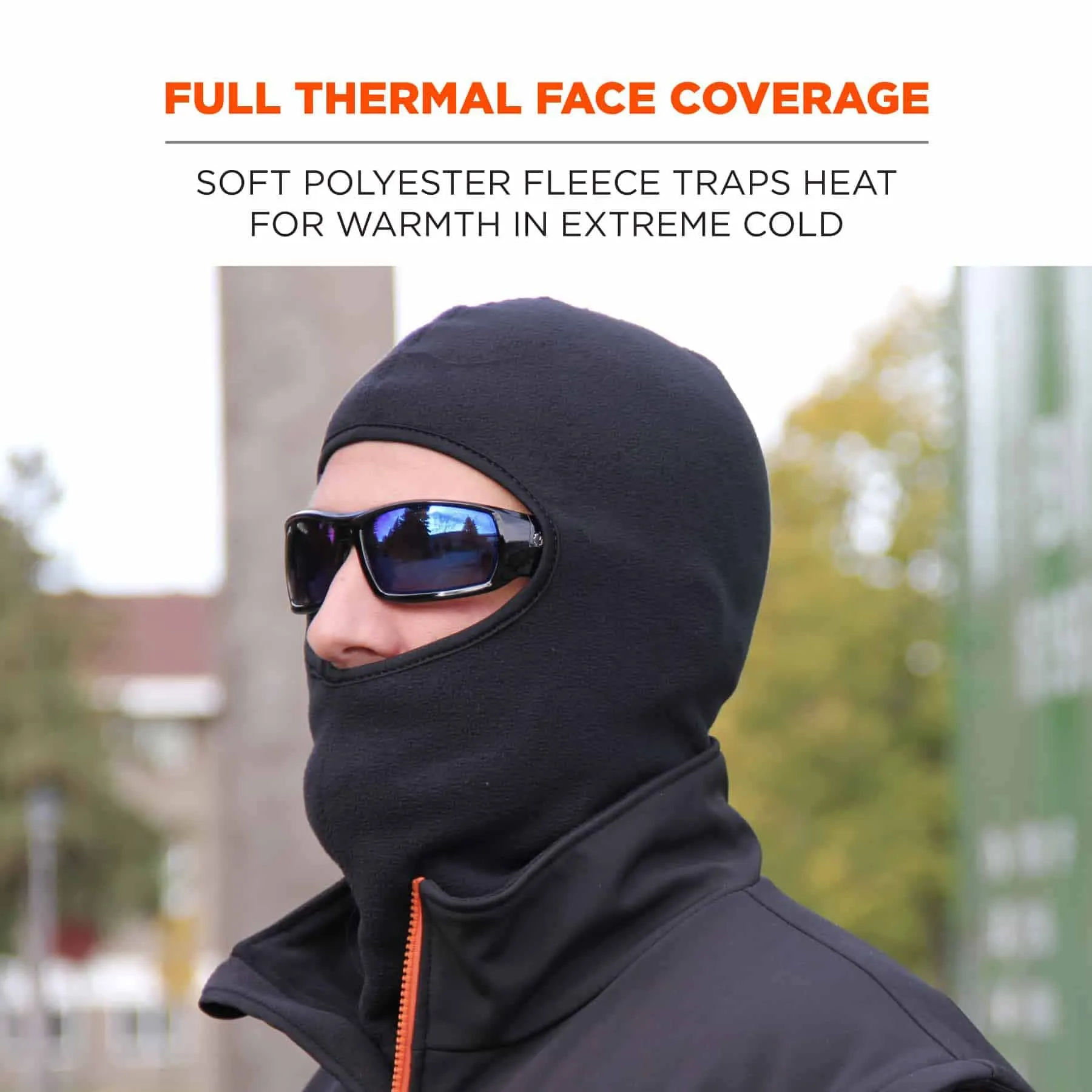 Ergodyne 16894 6893Z  Black Balaclava - Zipper for Bump Cap Insert