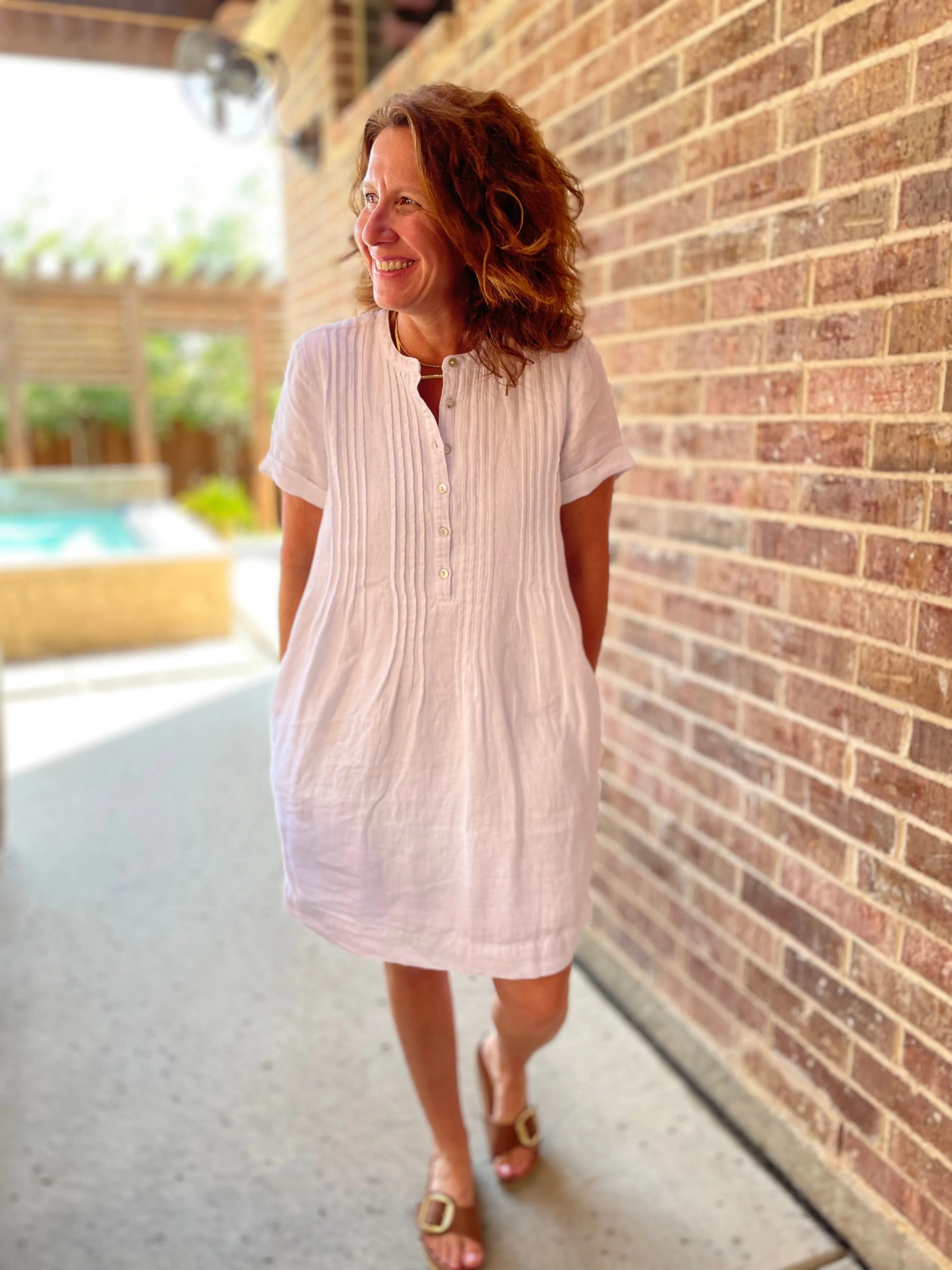 Faherty Gemina Dress in White