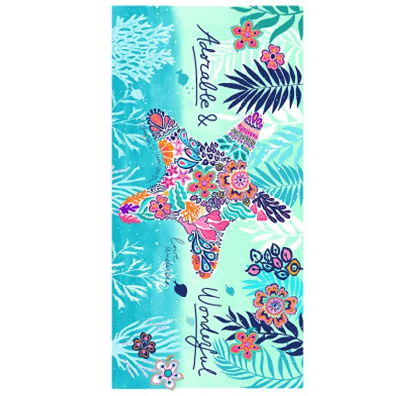 Fashion Printed Beach Towel Outdoor Quick Drying Bath Towels Swimming Surf Water Sports Sunscreen Shawl Lounge Cover Up Blanket