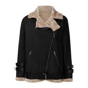 Faux Fur Lamb Leather Deer Skin Coat