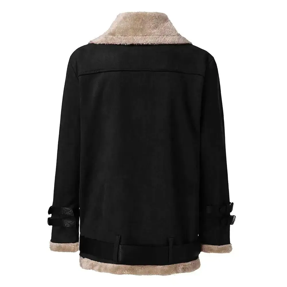 Faux Fur Lamb Leather Deer Skin Coat