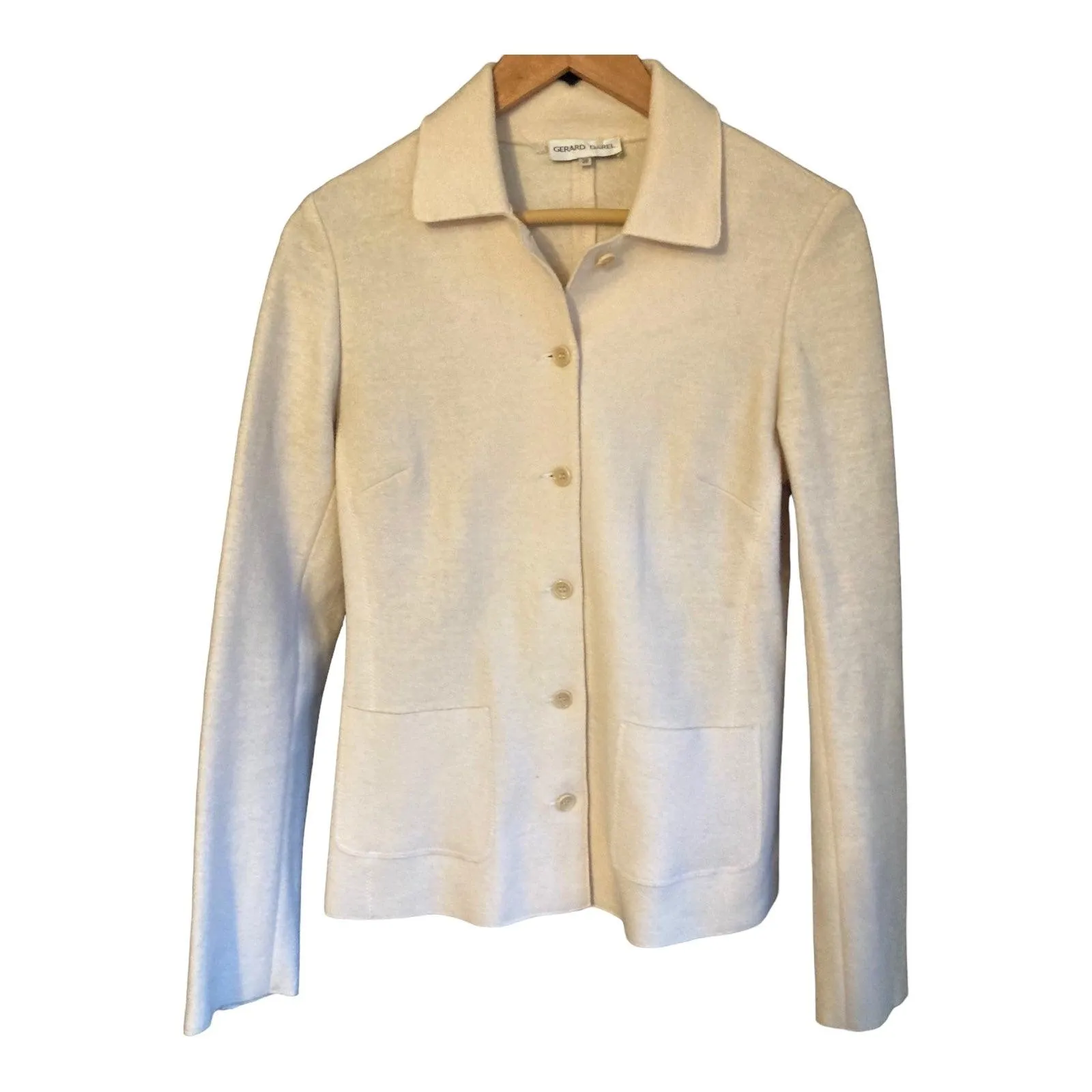 Gerard Darel Cream Long Sleeved Shirt Jacket UK Size 10