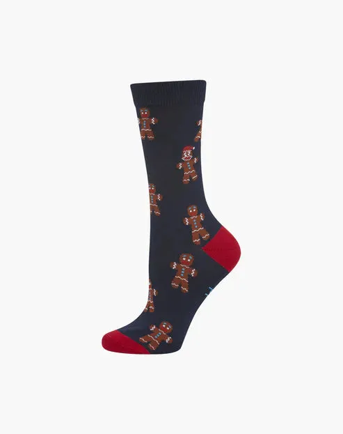 Gingerbread Man Women's Bamboo Crew Socks