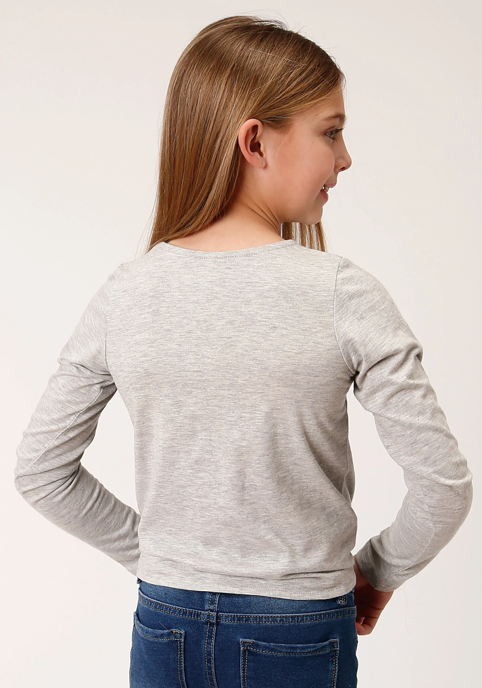 GIRLS LONG SLEEVE KNIT POLY RAYON JERSEY LONG SLEEVE  SCOOP NECK T T-SHIRT