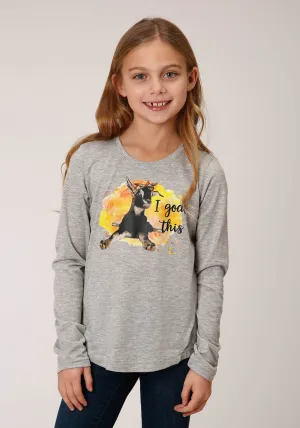 GIRLS LONG SLEEVE KNIT POLY RAYON JERSEY LONG SLEEVE  T T-SHIRT