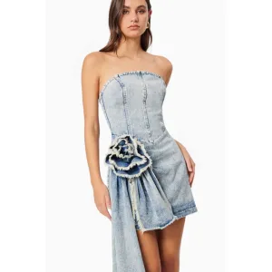 Giselle Denim Mini Dress - XS - S