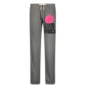 Good Vibes Grey Pink Smile Sweatpants