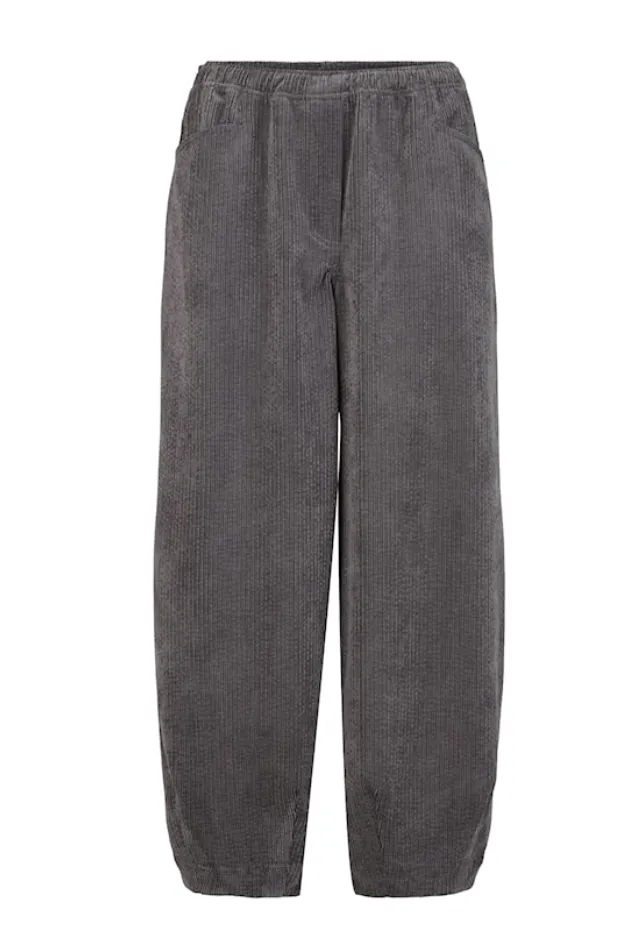 Grey Corduroy Ankle Pant