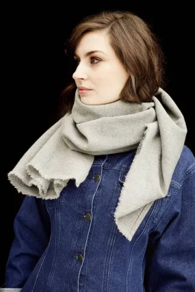 Grey Fine Wool Scarf