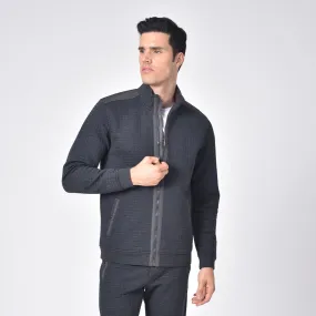 Grey Melange Quilted Jacket Activewear