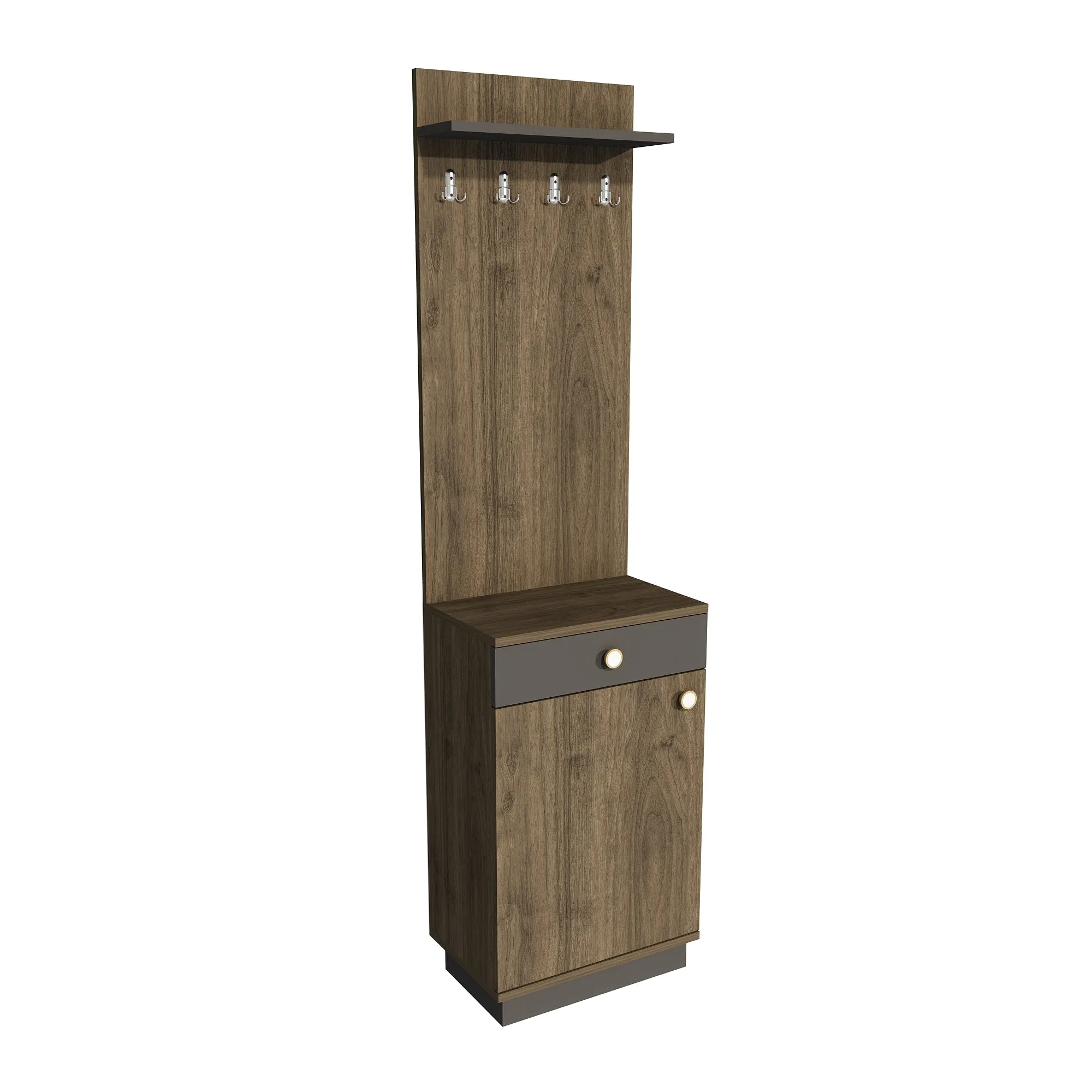 Hallway Coat Rack with Cabinet Summer