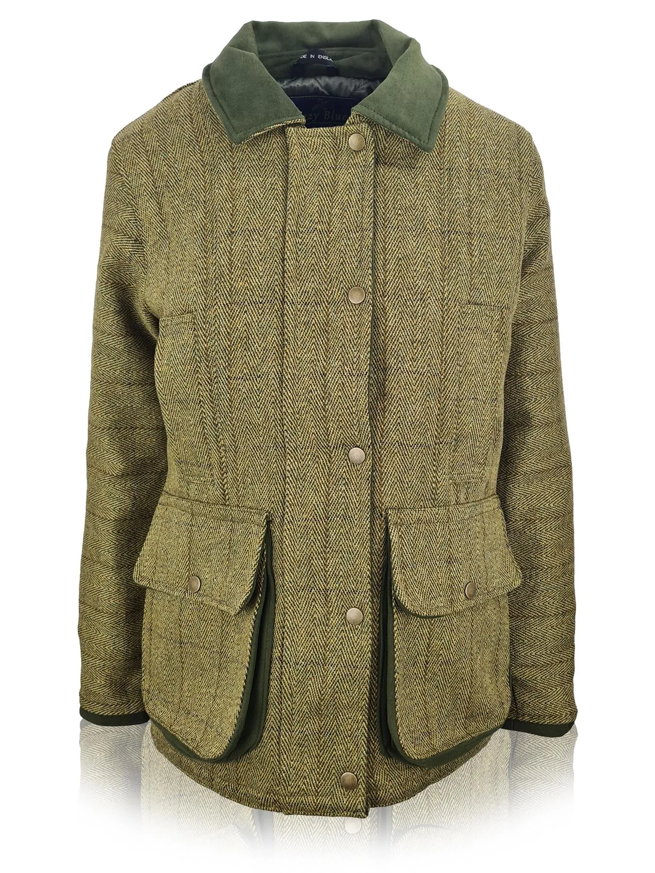 Hazy Blue Womens Quilted Derby Tweed Shooting Jacket