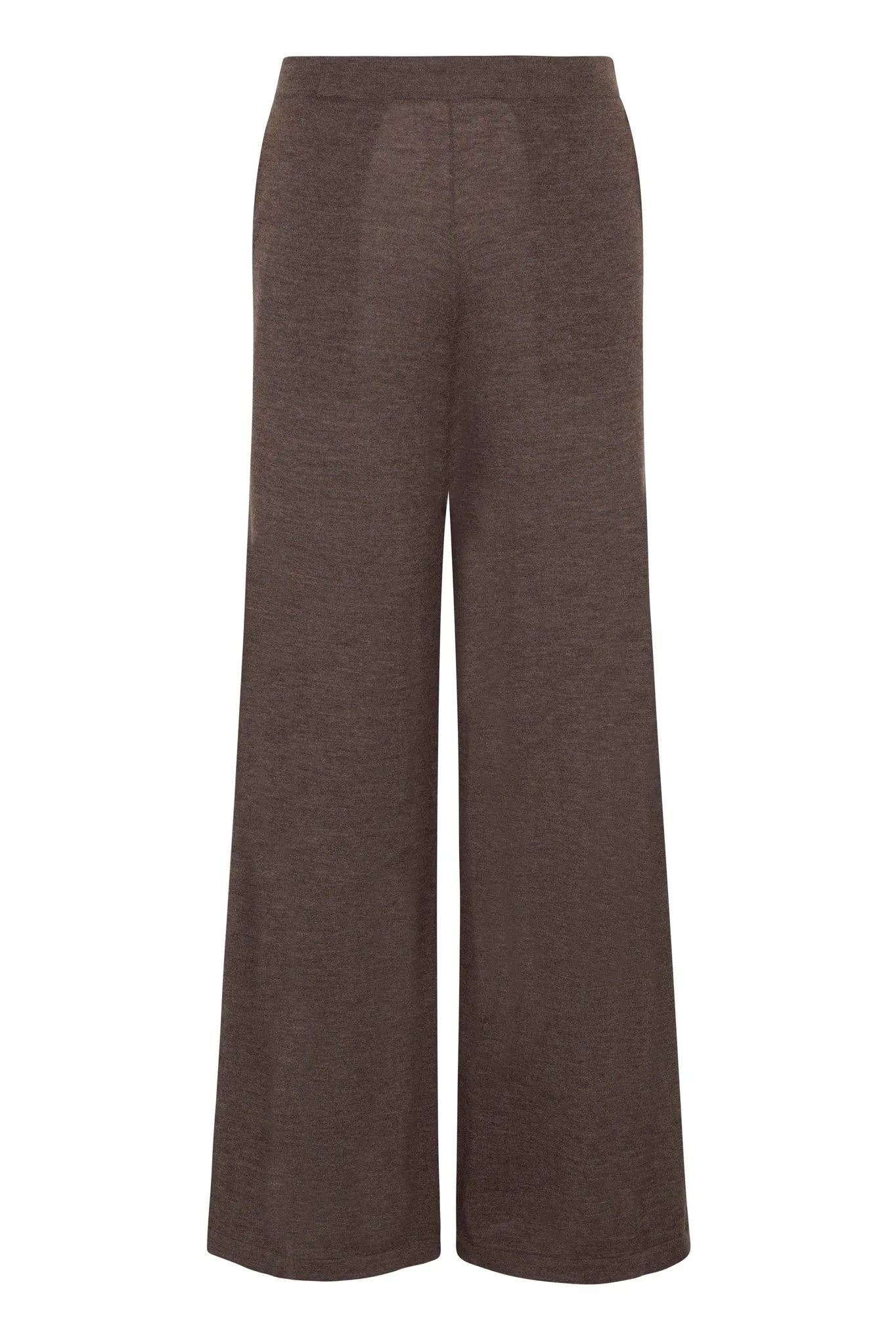 Heather Brown Ultra Fine Cashmere Wide Leg Pants