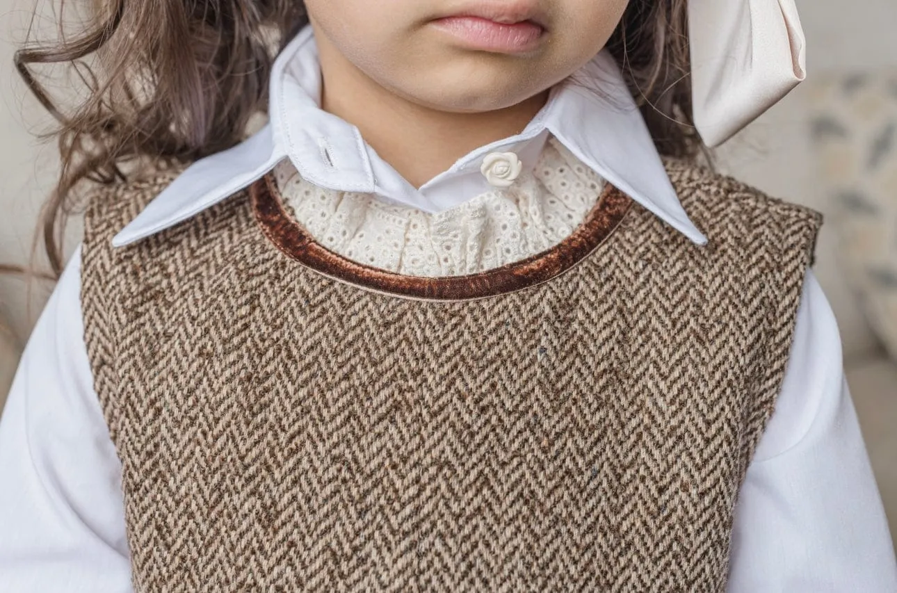 Herringbone Dress and Blouse Set