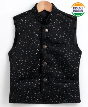 Imported Dew Drop Black Nehru Jacket