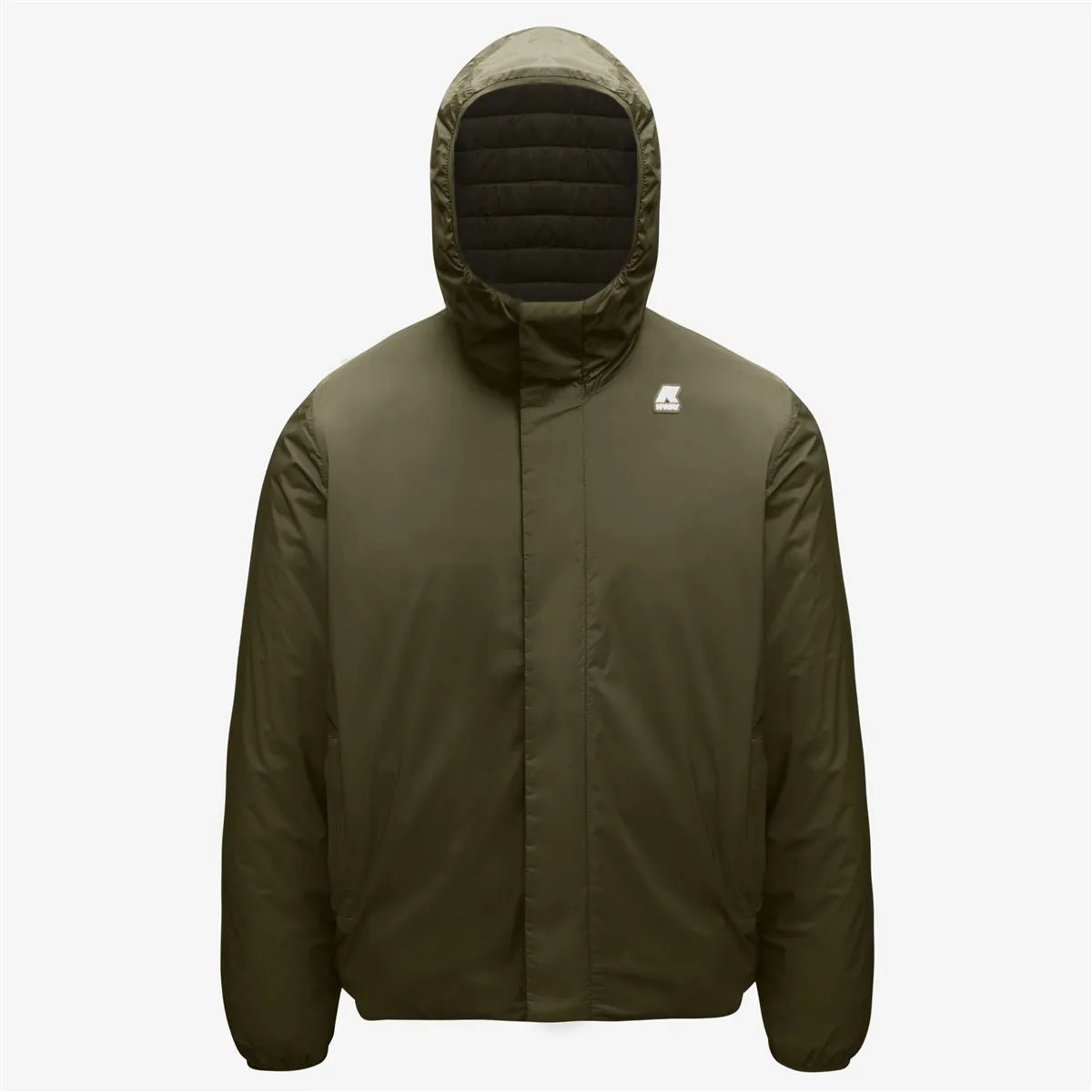 Jukes Thermo Light Double - Reversible Men Hooded Jacket in Green Blackish