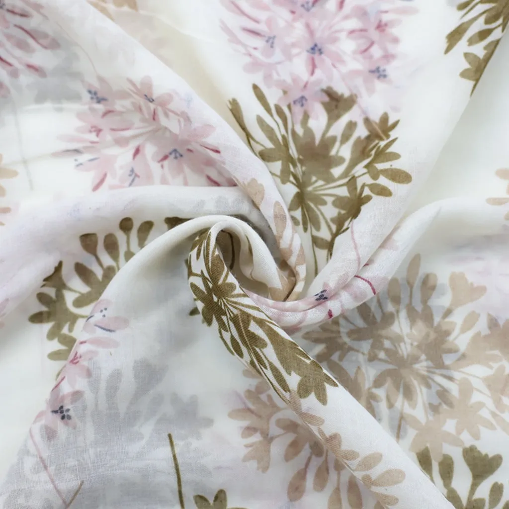 JY230207 Tufted flower printed scarf