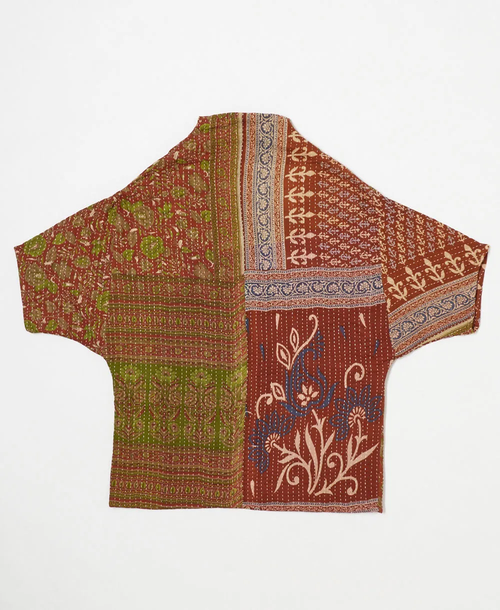 Kantha Cocoon Quilted Jacket - No. 240613 - Medium