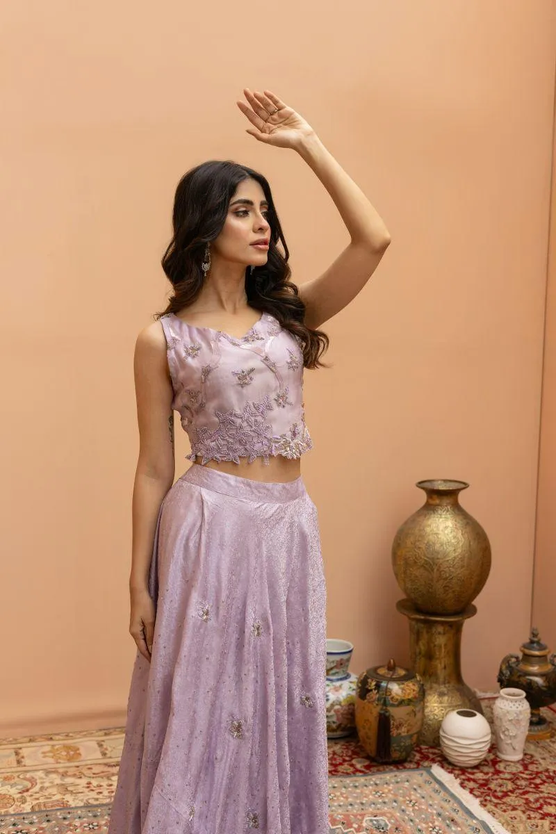 Khayal by Shaista Hasan - Lilac Luxe - Organza & Silk Jamawar