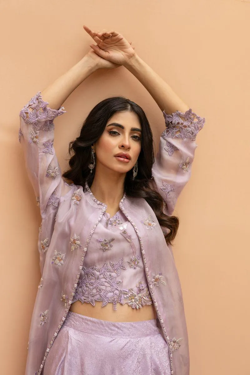 Khayal by Shaista Hasan - Lilac Luxe - Organza & Silk Jamawar