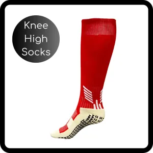 Knee High Grip Socks - Red