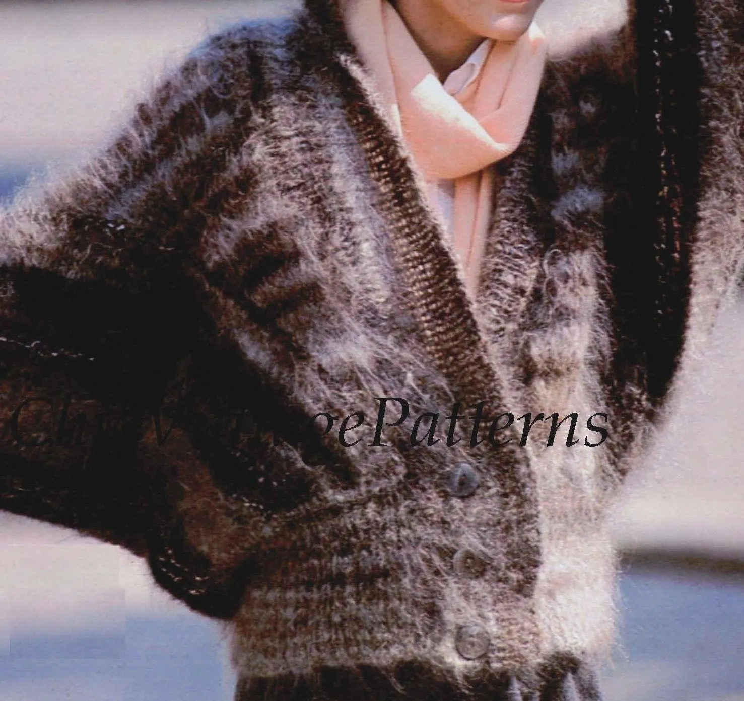 Knitted Cardigan, Ladies Batwing Sleeve Jacket, Casual Elegance, Instant Download