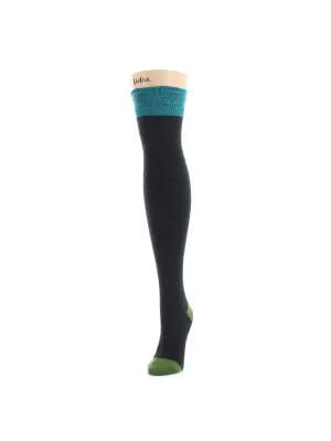 Legmogu'e Leaf Burst Over the Knee Warm Socks in Black