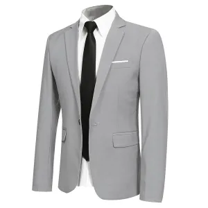 Light Grey Stylish Blazer One Button Casual Blazer